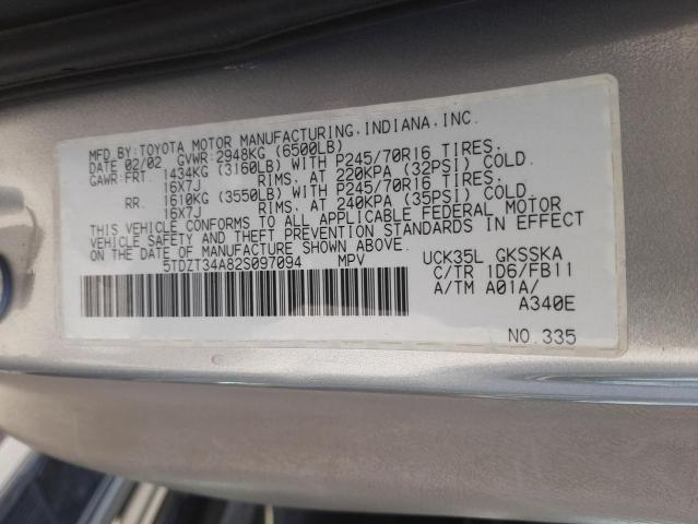 Photo 10 from auction – 2002 TOYOTA SEQUOIA SR with VIN 5TDZT34A82S097094