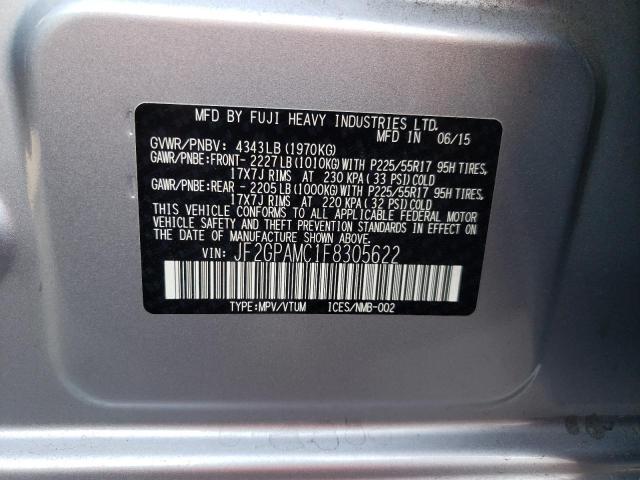 Photo 10 from auction – 2015 SUBARU XV CROSSTR with VIN JF2GPAMC1F8305622