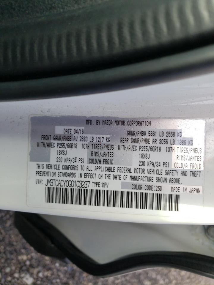 Photo 10 from auction – 2016 MAZDA CX-9 TOURI with VIN JM3TCACY0G0103237