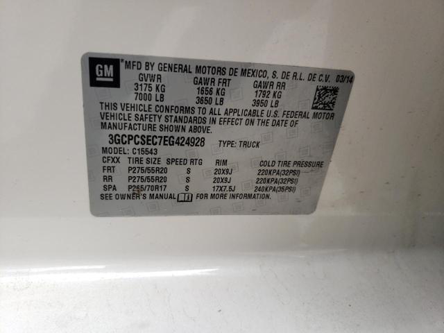 CHEVROLET SILVERADO 2014 with VIN 3GCPCSEC7EG424928 - Photo from auction