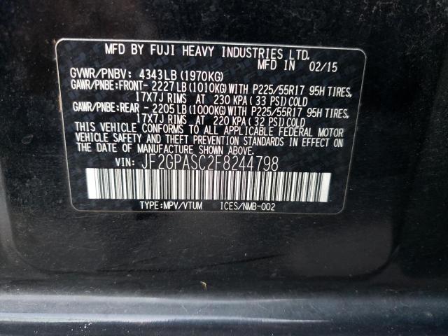 Photo 10 from auction – 2015 SUBARU XV CROSSTR with VIN JF2GPASC2F8244798