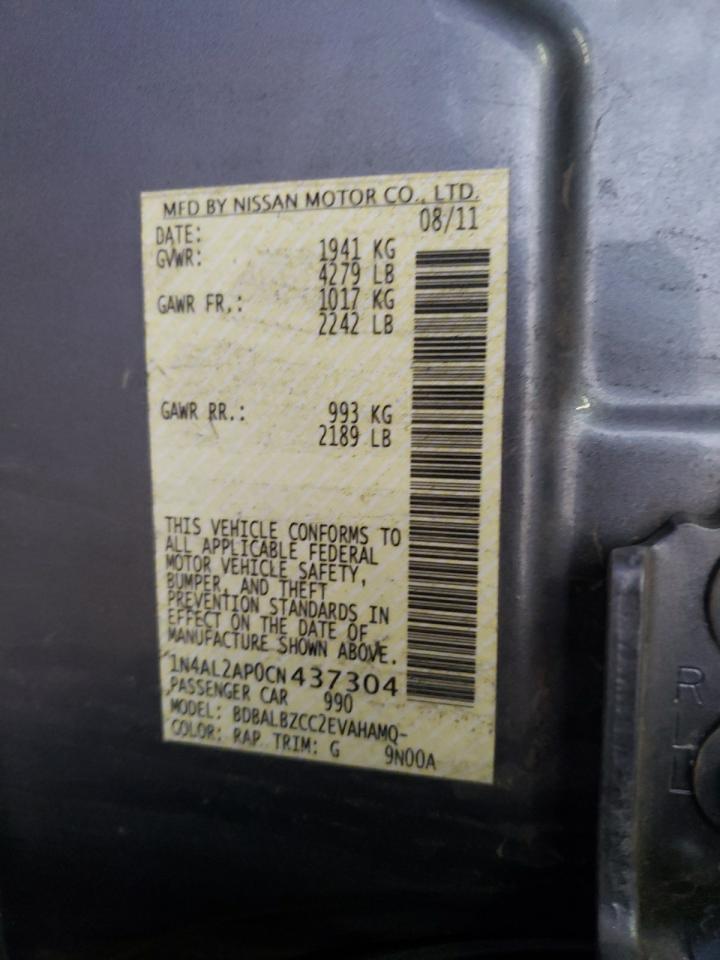 Photo 10 from auction – 2012 NISSAN ALTIMA BAS with VIN 1N4AL2AP0CN437304