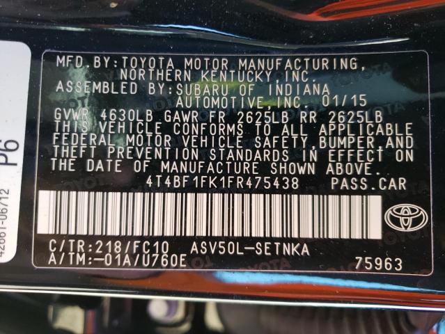 Photo 10 from auction – 2015 TOYOTA CAMRY LE with VIN 4T4BF1FK1FR475438