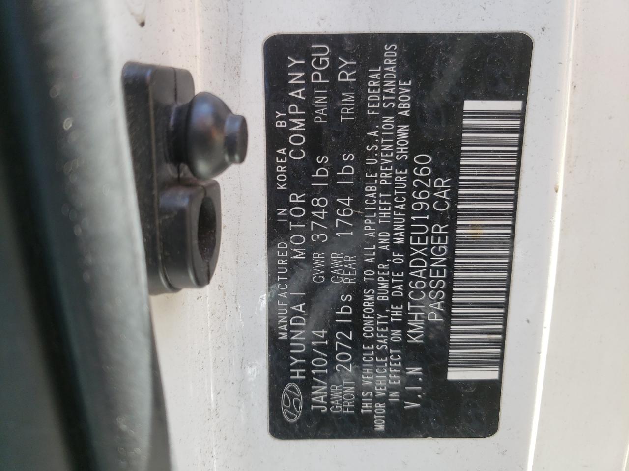Photo 10 from auction – 2014 HYUNDAI VELOSTER with VIN KMHTC6ADXEU196260