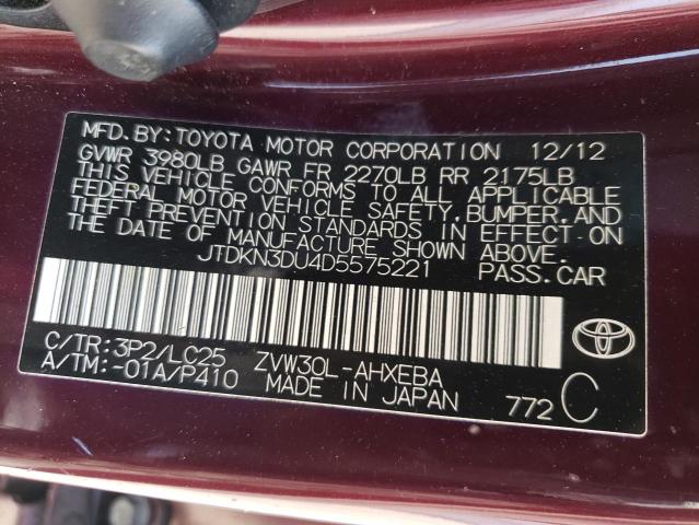 Photo 10 from auction – 2013 TOYOTA PRIUS with VIN JTDKN3DU4D5575221