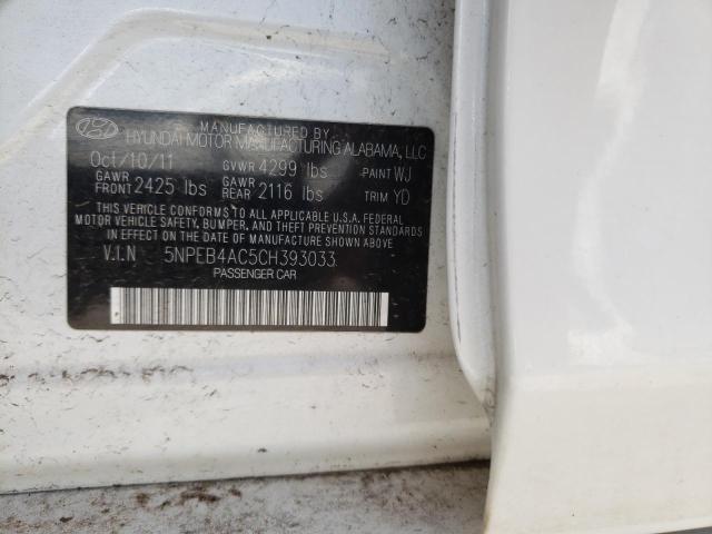 Photo 10 from auction – 2012 HYUNDAI SONATA GLS with VIN 5NPEB4AC5CH393033