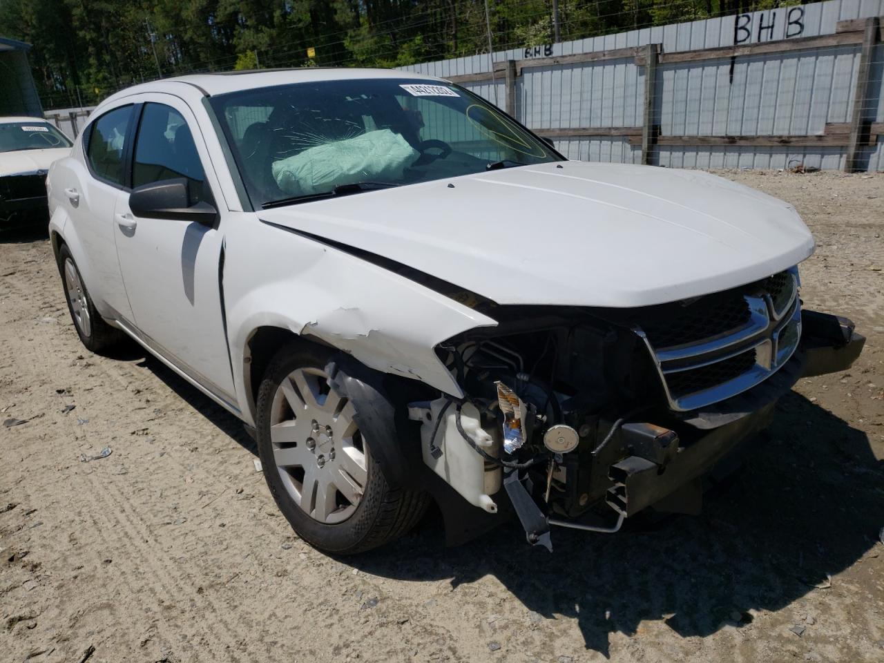 DODGE AVENGER SE 2012 with VIN 1C3CDZAB7CN111484 - Photo from auction