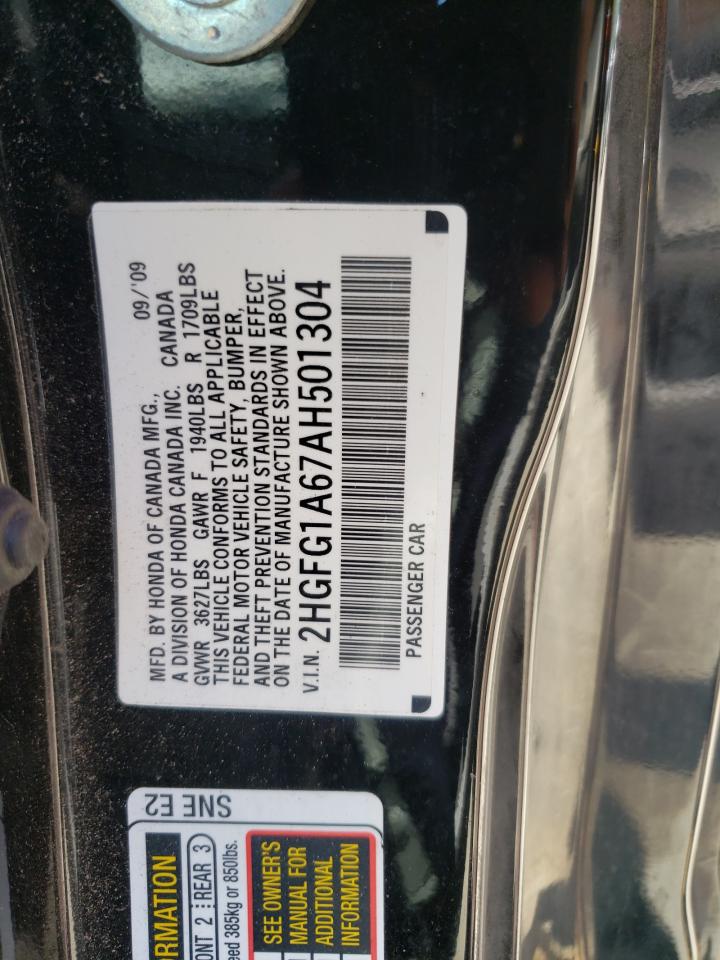 Photo 10 from auction – 2010 HONDA CIVIC LX with VIN 2HGFG1A67AH501304