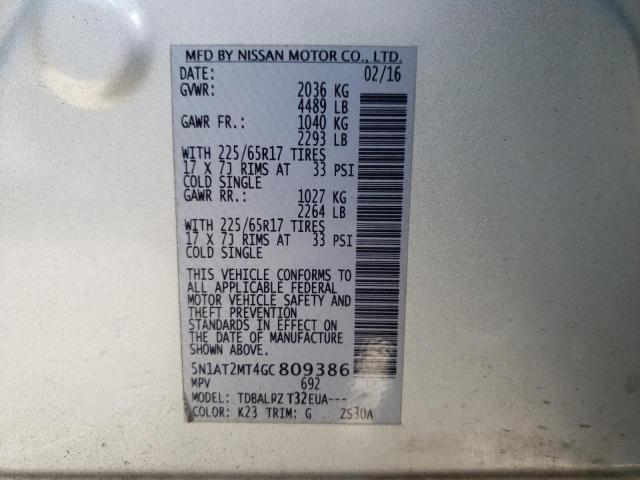 Photo 10 from auction – 2016 NISSAN ROGUE S with VIN 5N1AT2MT4GC809386