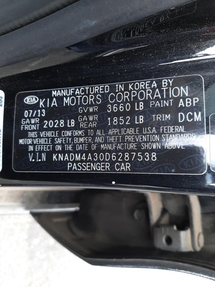 Photo 10 from auction – 2013 KIA RIO LX with VIN KNADM4A30D6287538
