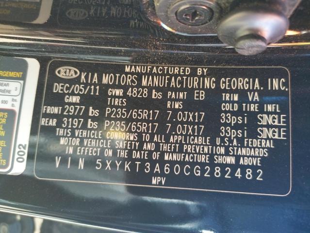 Photo 10 from auction – 2012 KIA SORENTO BA with VIN 5XYKT3A60CG282482