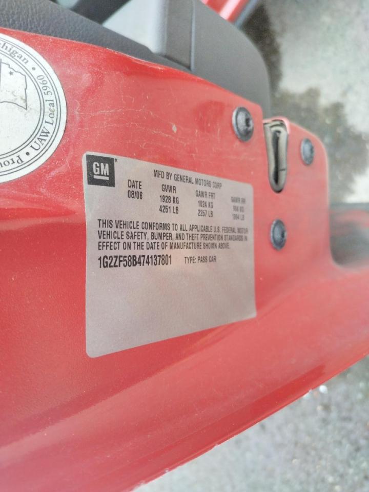 Photo 10 from auction – 2007 PONTIAC G6 VALUE L with VIN 1G2ZF58B474137801