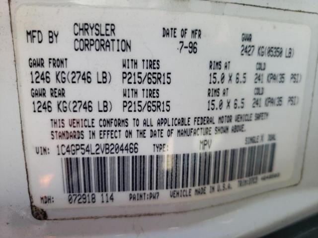 Photo 10 from auction – 1997 CHRYSLER TOWN & COU with VIN 1C4GP54L2VB204466