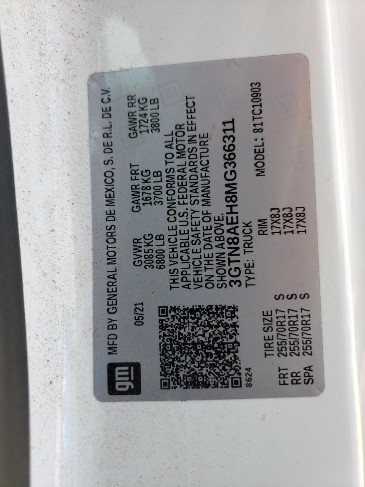 Photo 10 from auction – 2021 GMC SIERRA C15 with VIN 3GTN8AEH8MG366311