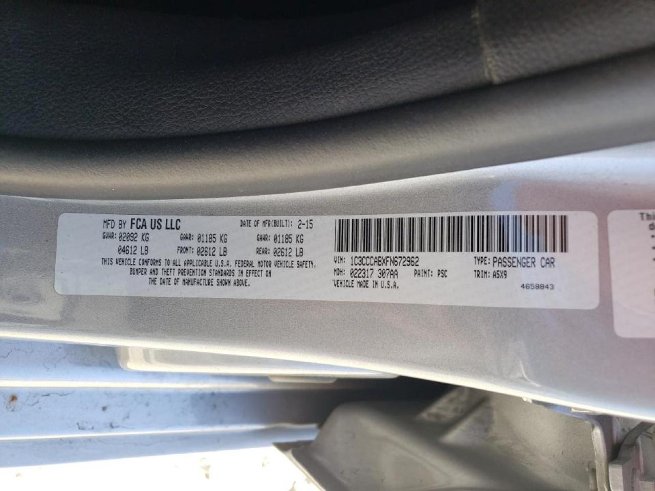 Photo 10 from auction – 2015 CHRYSLER 200 LIMITE with VIN 1C3CCCABXFN672962