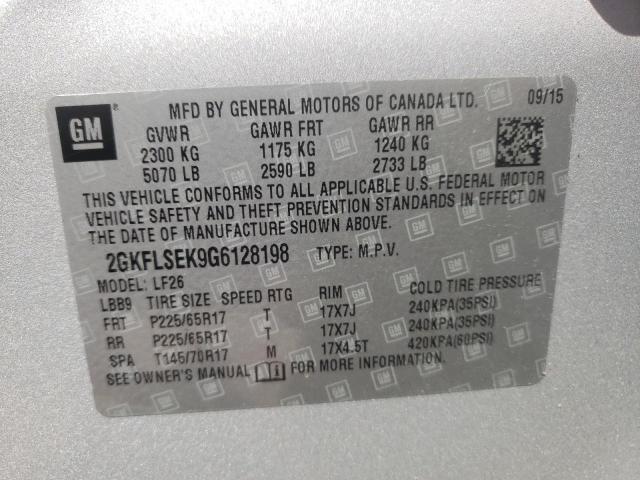 Photo 10 from auction – 2016 GMC TERRAIN SL with VIN 2GKFLSEK9G6128198