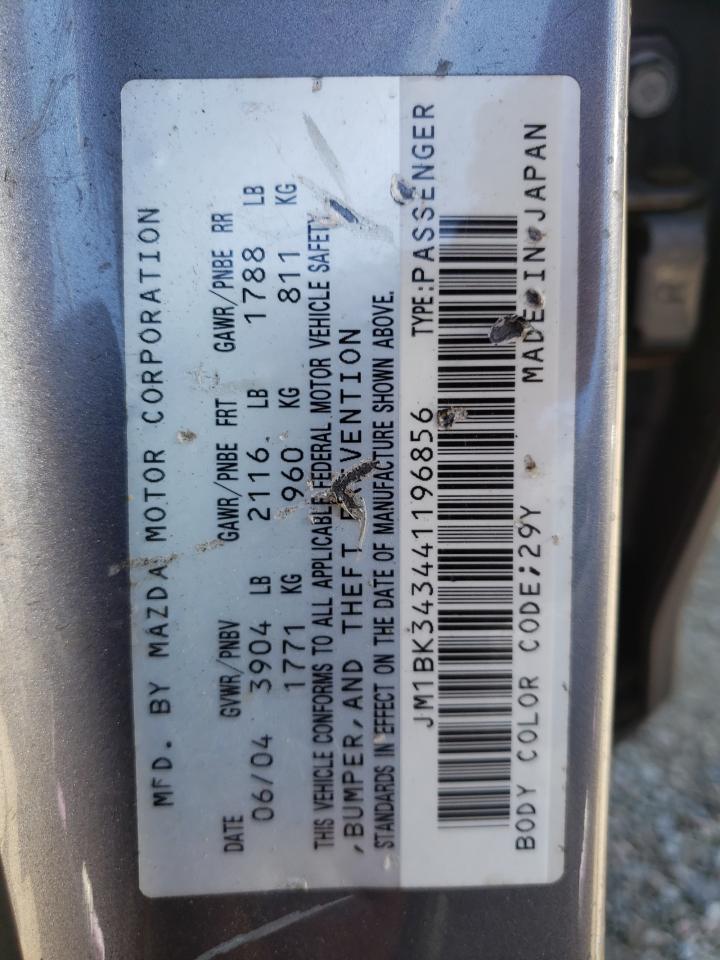 Photo 10 from auction – 2004 MAZDA 3 HATCHBAC with VIN JM1BK343441196856