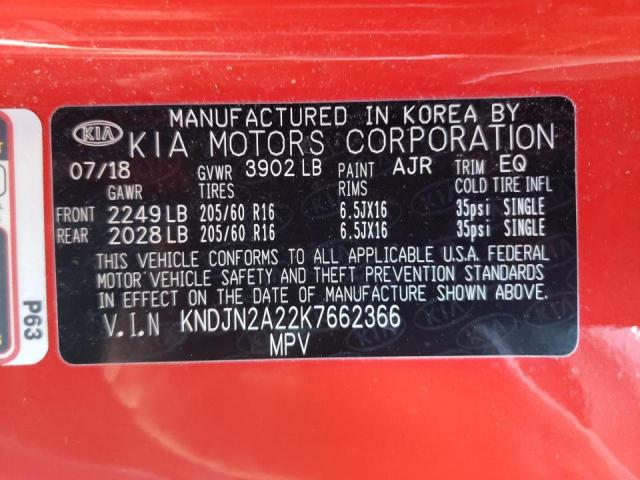 Photo 10 from auction – 2019 KIA SOUL with VIN KNDJN2A22K7662366