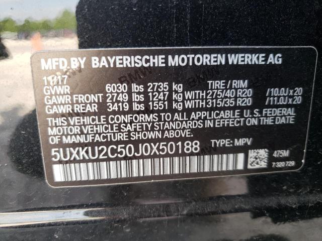 Photo 10 from auction – 2018 BMW X6 XDRIVE3 with VIN 5UXKU2C50J0X50188