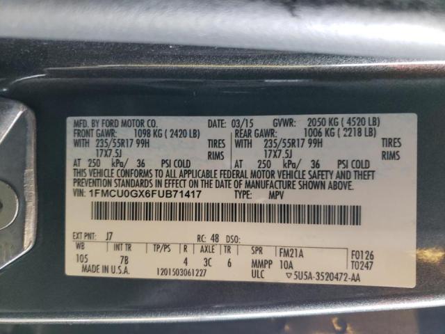 Photo 10 from auction – 2015 FORD ESCAPE SE with VIN 1FMCU0GX6FUB71417