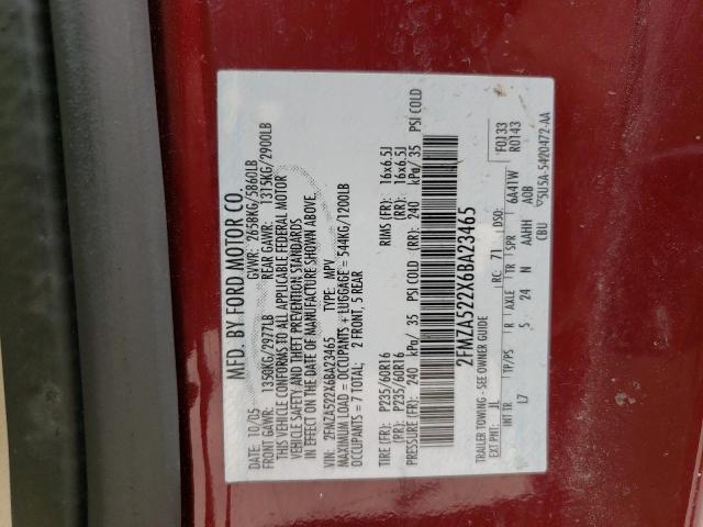 Photo 10 from auction – 2006 FORD FREESTAR S with VIN 2FMZA522X6BA23465