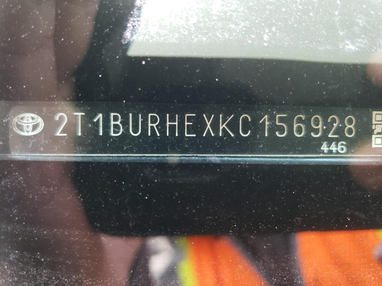 Photo 10 from auction – 2019 TOYOTA COROLLA L with VIN 2T1BURHEXKC156928