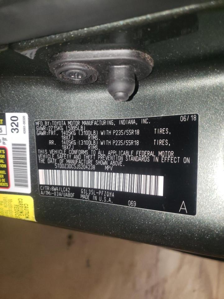 Photo 10 from auction – 2018 TOYOTA SIENNA XLE with VIN 5TDDZ3DC5JS204238