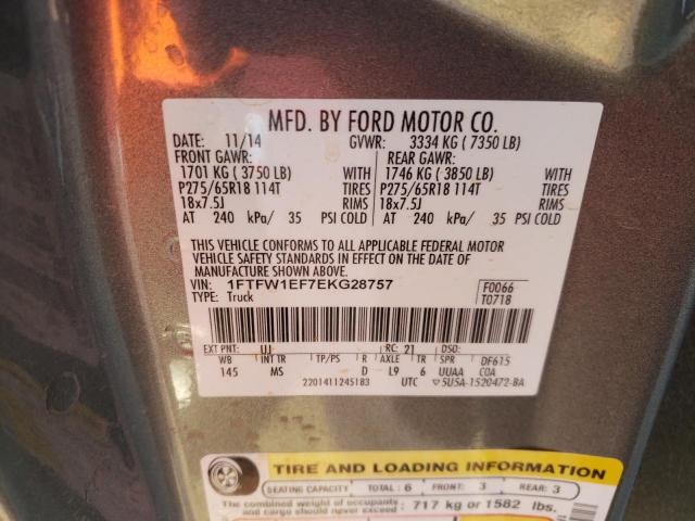 Photo 10 from auction – 2014 FORD F150 SUPER with VIN 1FTFW1EF7EKG28757