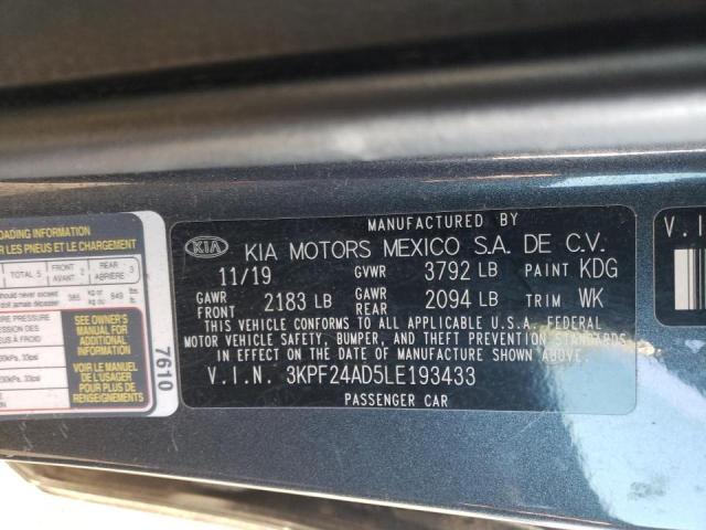 Photo 10 from auction – 2020 KIA FORTE FE with VIN 3KPF24AD5LE193433