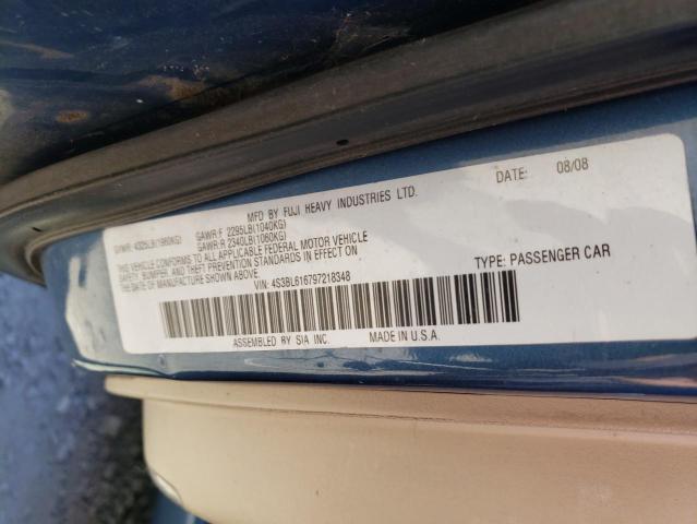 Photo 10 from auction – 2009 SUBARU LEGACY 2.5 with VIN 4S3BL616797218348
