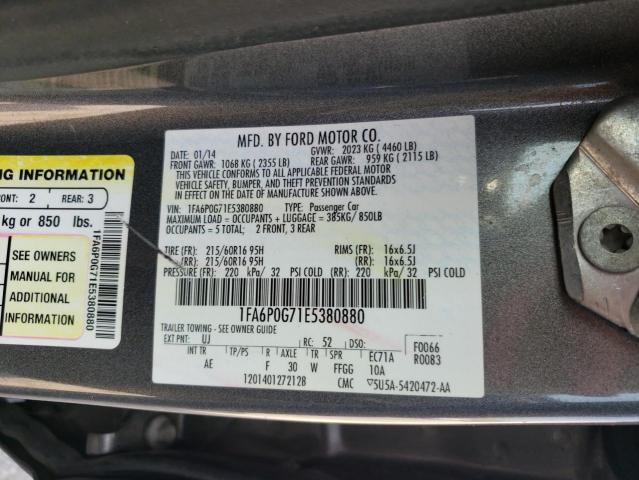 Photo 10 from auction – 2014 FORD FUSION S with VIN 1FA6P0G71E5380880