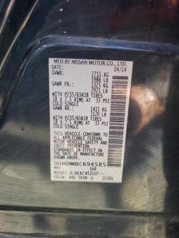 Zdjęcie 10 z aukcji – 2014 NISSAN PATHFINDER z VIN 5N1AR2MM8EC694585
