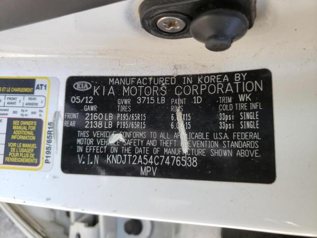 Photo 10 from auction – 2012 KIA SOUL with VIN KNDJT2A54C7476538