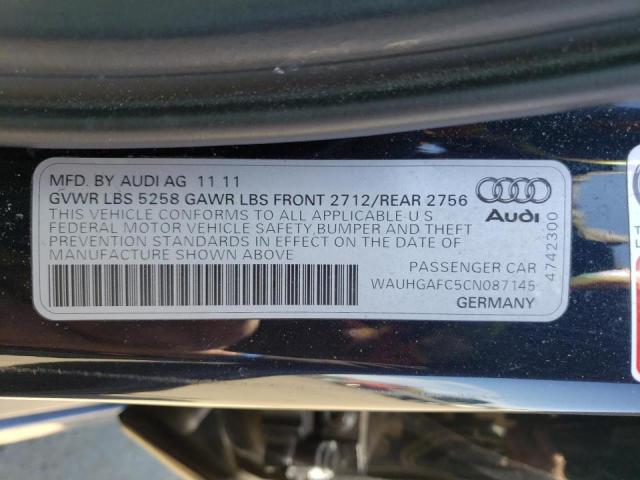 Photo 10 from auction – 2012 AUDI A6 PRESTIG with VIN WAUHGAFC5CN087145
