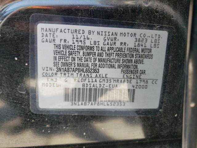 Photo 10 from auction – 2017 NISSAN SENTRA S with VIN 3N1AB7AP8HL652353