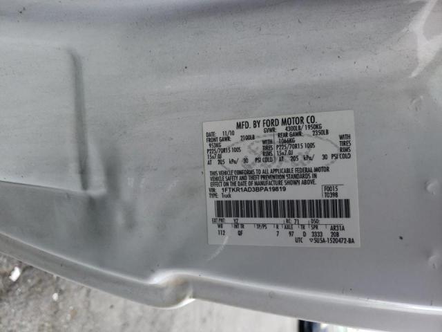 Photo 10 from auction – 2011 FORD RANGER with VIN 1FTKR1AD3BPA19819