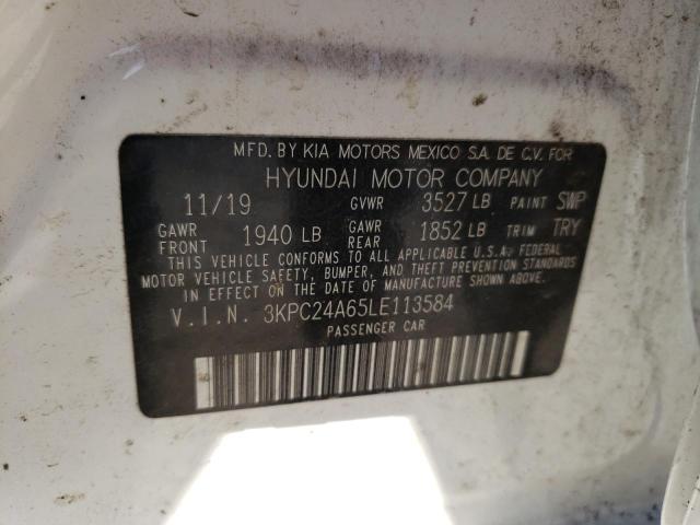 Photo 10 from auction – 2020 HYUNDAI ACCENT SE with VIN 3KPC24A65LE113584