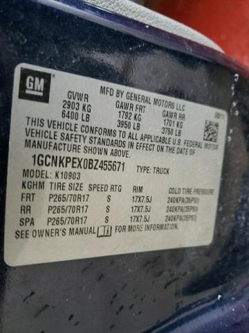 Photo 10 from auction – 2011 CHEVROLET SILVERADO with VIN 1GCNKPEX0BZ455671