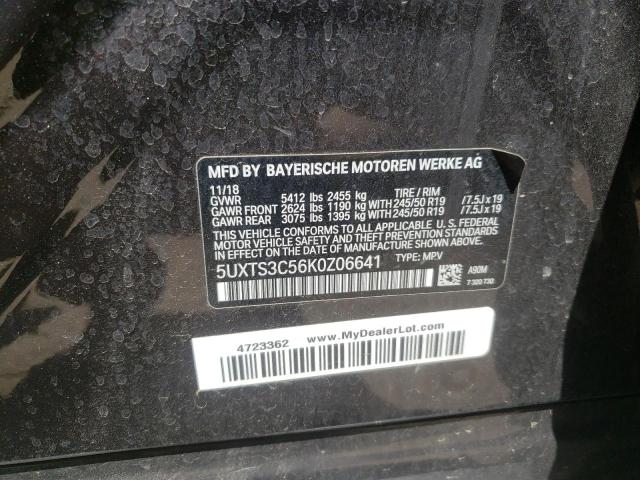 Photo 10 from auction – 2019 BMW X3 XDRIVEM with VIN 5UXTS3C56K0Z06641