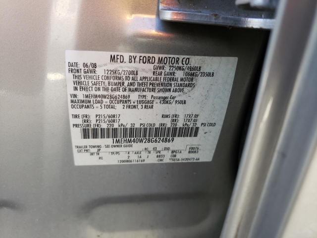 Photo 10 from auction – 2008 MERCURY SABLE LUXU with VIN 1MEHM40W28G624869