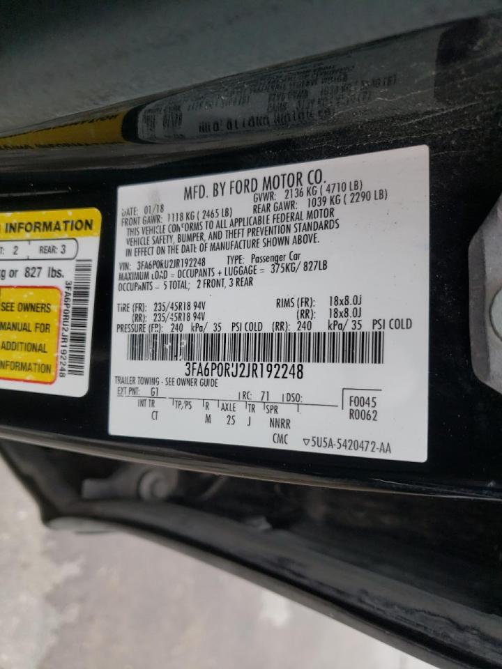 Photo 10 from auction – 2018 FORD FUSION TIT with VIN 3FA6P0RU2JR192248
