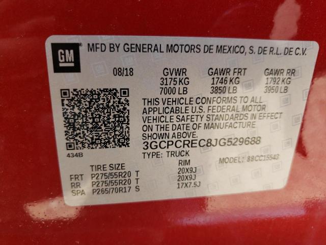 Photo 10 from auction – 2018 CHEVROLET SILVERADO with VIN 3GCPCREC8JG529688