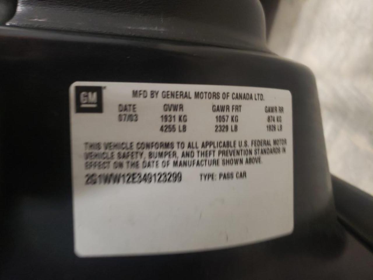 Photo 10 from auction – 2004 CHEVROLET MONTE CARL with VIN 2G1WW12E349123299