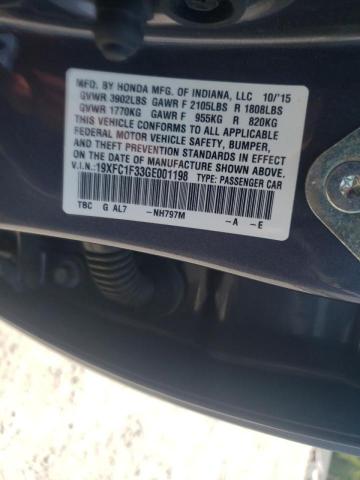 Photo 10 from auction – 2016 HONDA CIVIC EX with VIN 19XFC1F33GE001198
