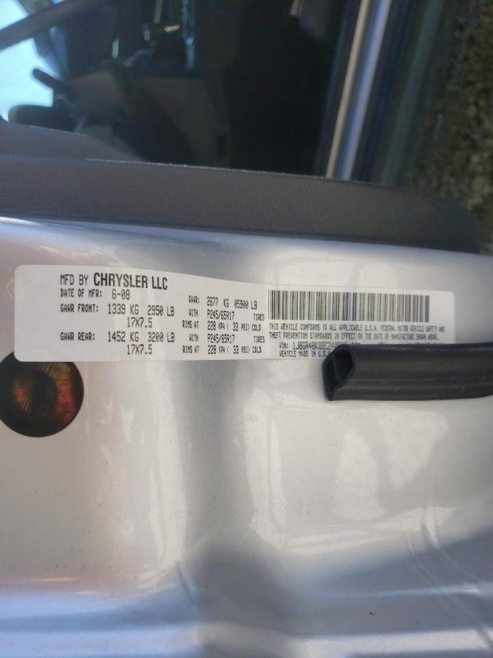 Photo 10 from auction – 2008 JEEP GRAND CHER with VIN 1J8GR48K88C240689