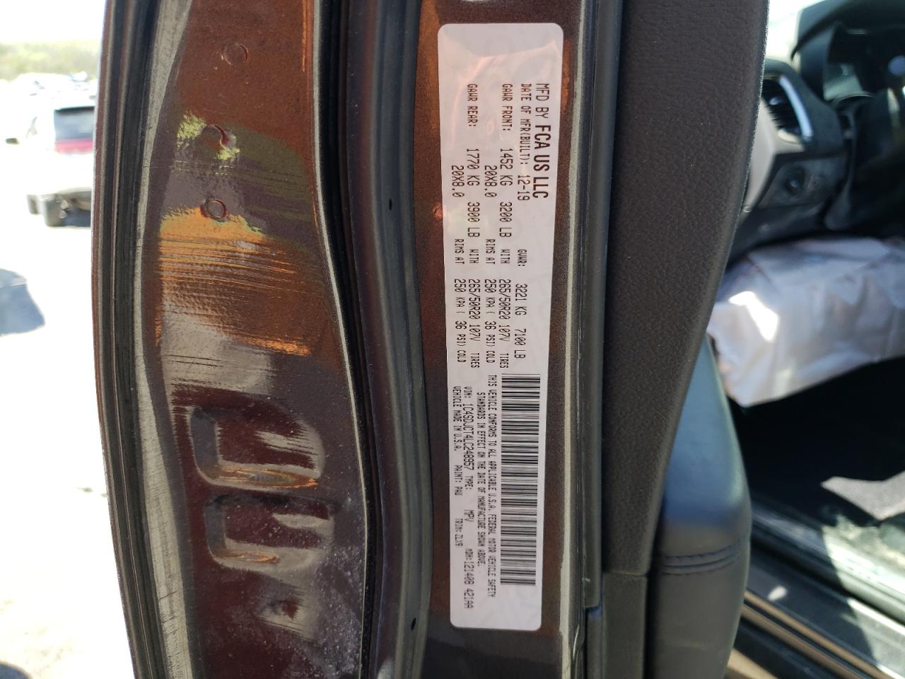 Photo 10 from auction – 2020 DODGE DURANGO R/ with VIN 1C4SDJCT4LC248957