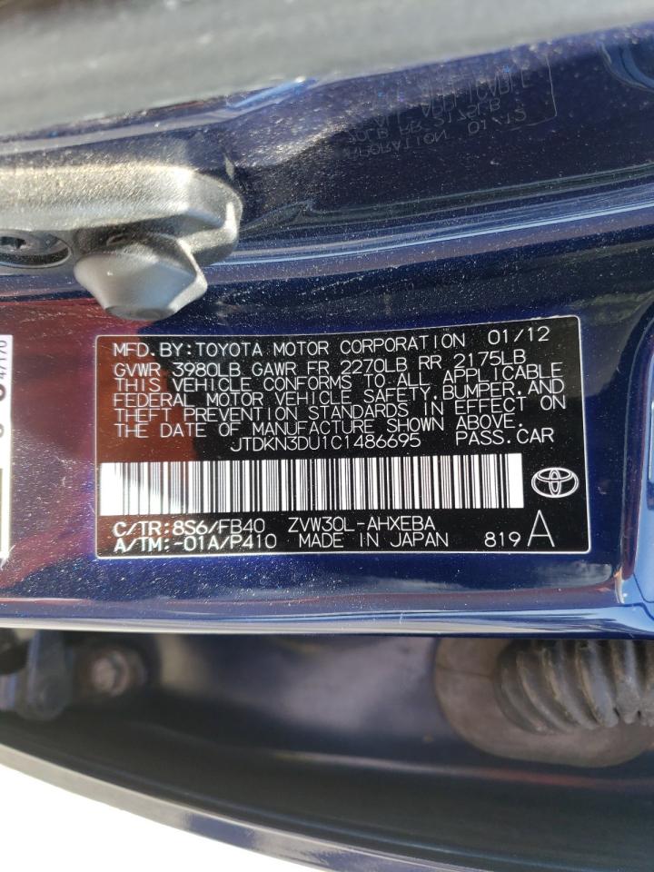 Photo 10 from auction – 2012 TOYOTA PRIUS with VIN JTDKN3DU1C1486695