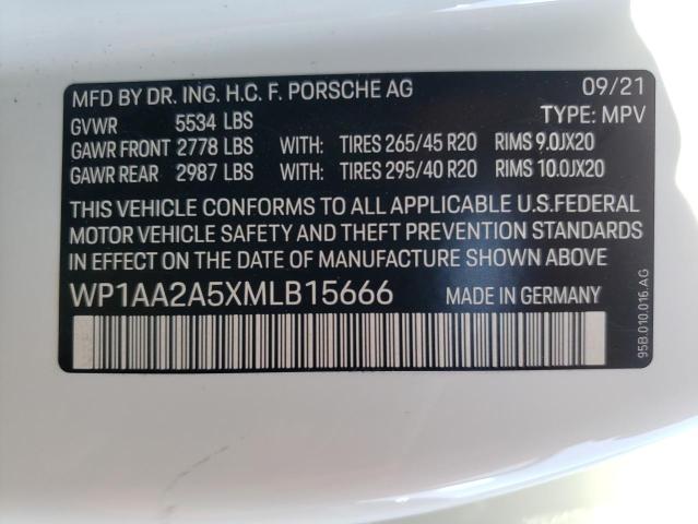 Photo 10 from auction – 2021 PORSCHE MACAN with VIN WP1AA2A5XMLB15666