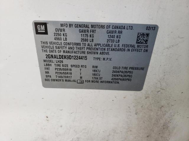 Photo 10 from auction – 2013 CHEVROLET EQUINOX LT with VIN 2GNALDEK9D1224415