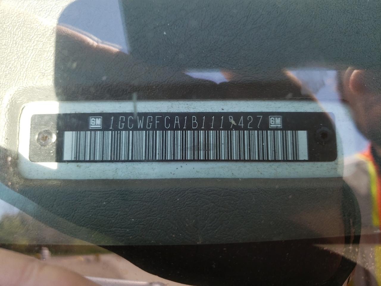 Photo 10 from auction – 2011 CHEVROLET EXPRESS G2 with VIN 1GCWGFCA1B1119427